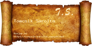 Tomcsik Sarolta névjegykártya